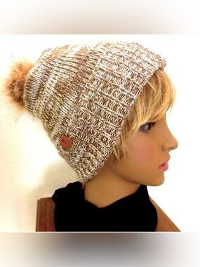 Frye Cable Knit Pompom Knit Beanie OS
